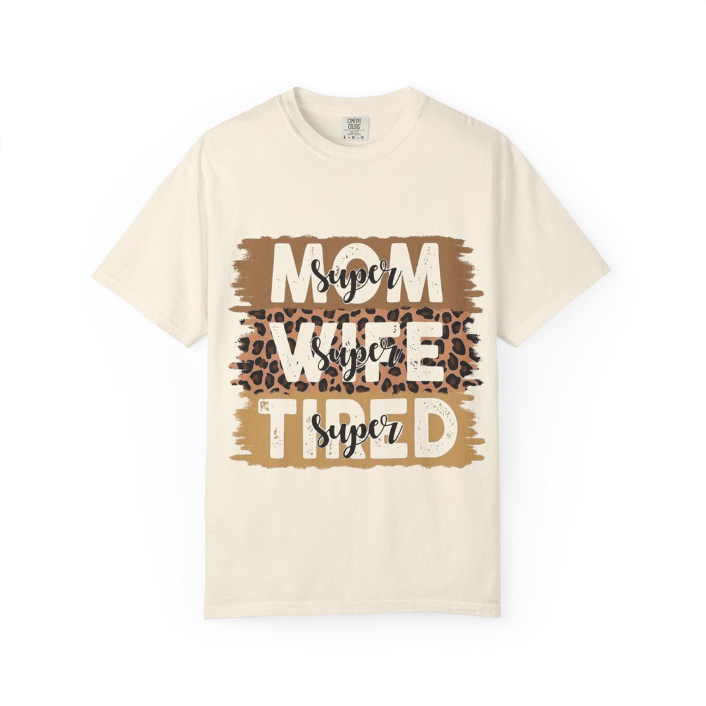 Mom Vibes T-Shirt — Super Tired Leopard Graphic Tee