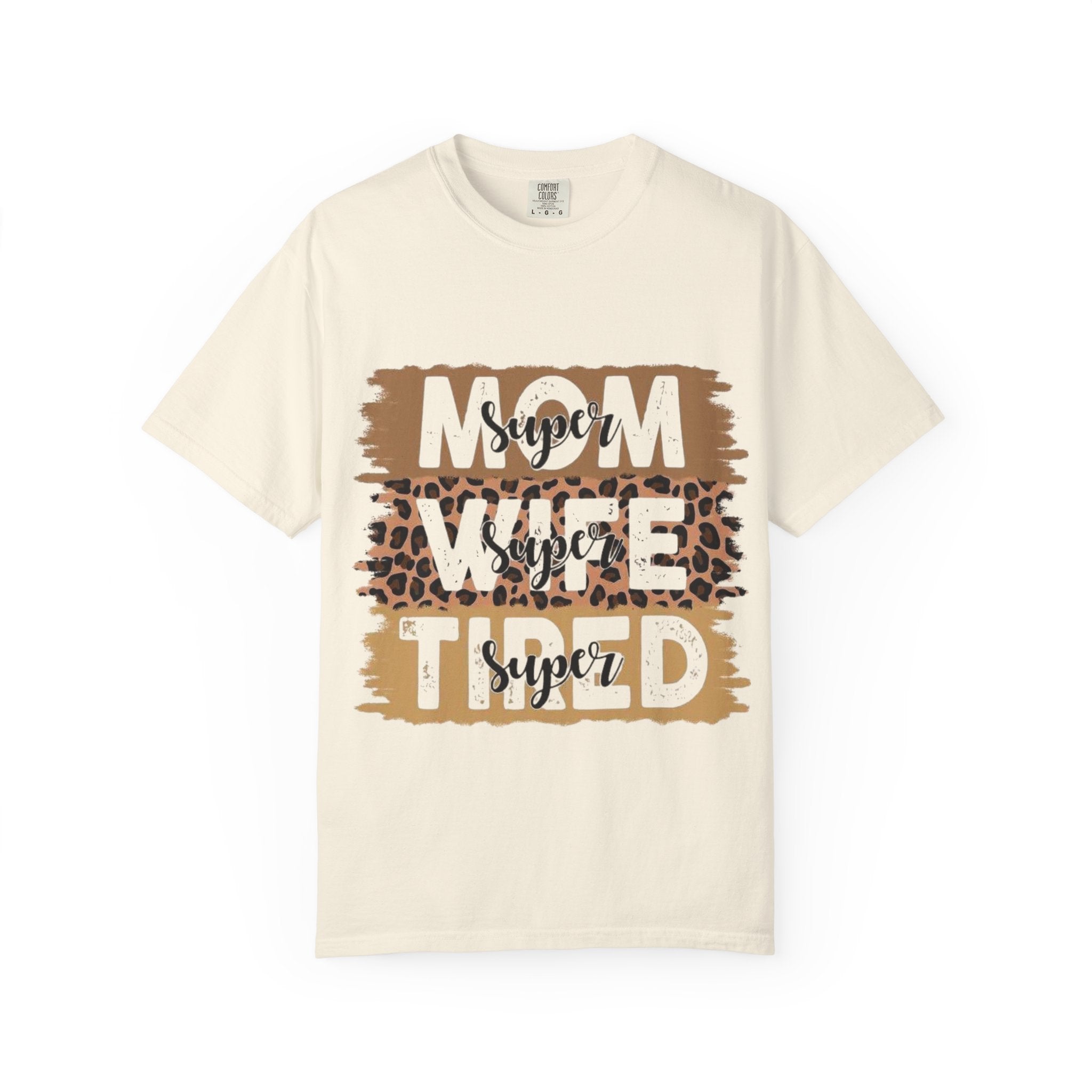 Mom Vibes T-Shirt — Super Tired Leopard Graphic Tee