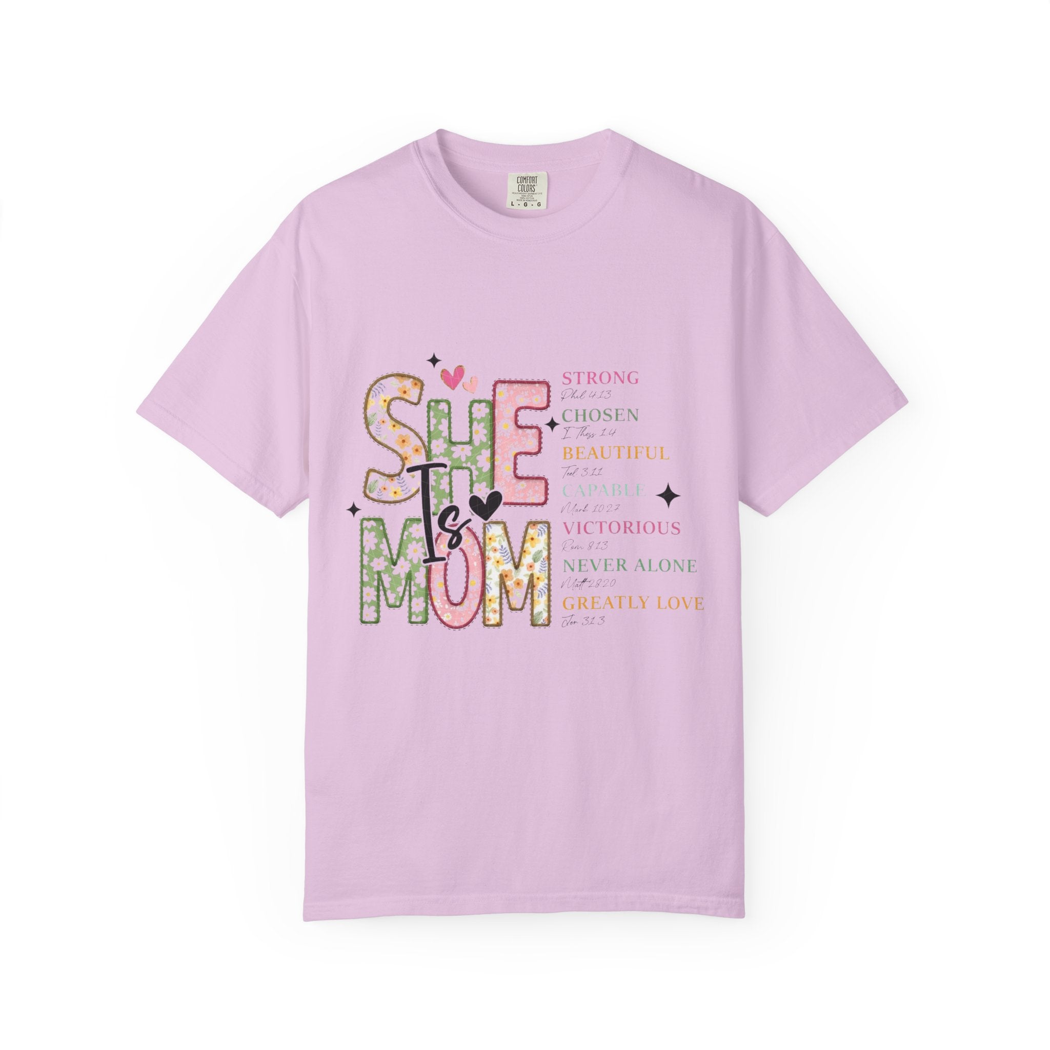 She Is Mom Floral Graphic T-Shirt — Inspirational Mother’s Day Tee