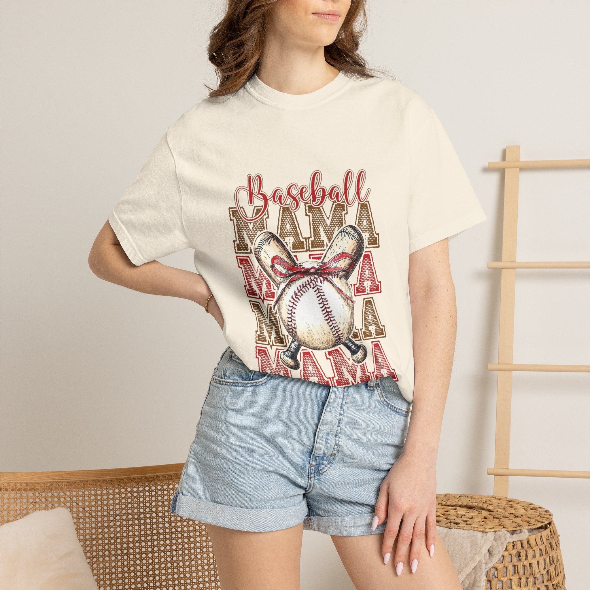 Baseball Mama T-Shirt — Cute Bow Baseball Mom Tee for Game Day