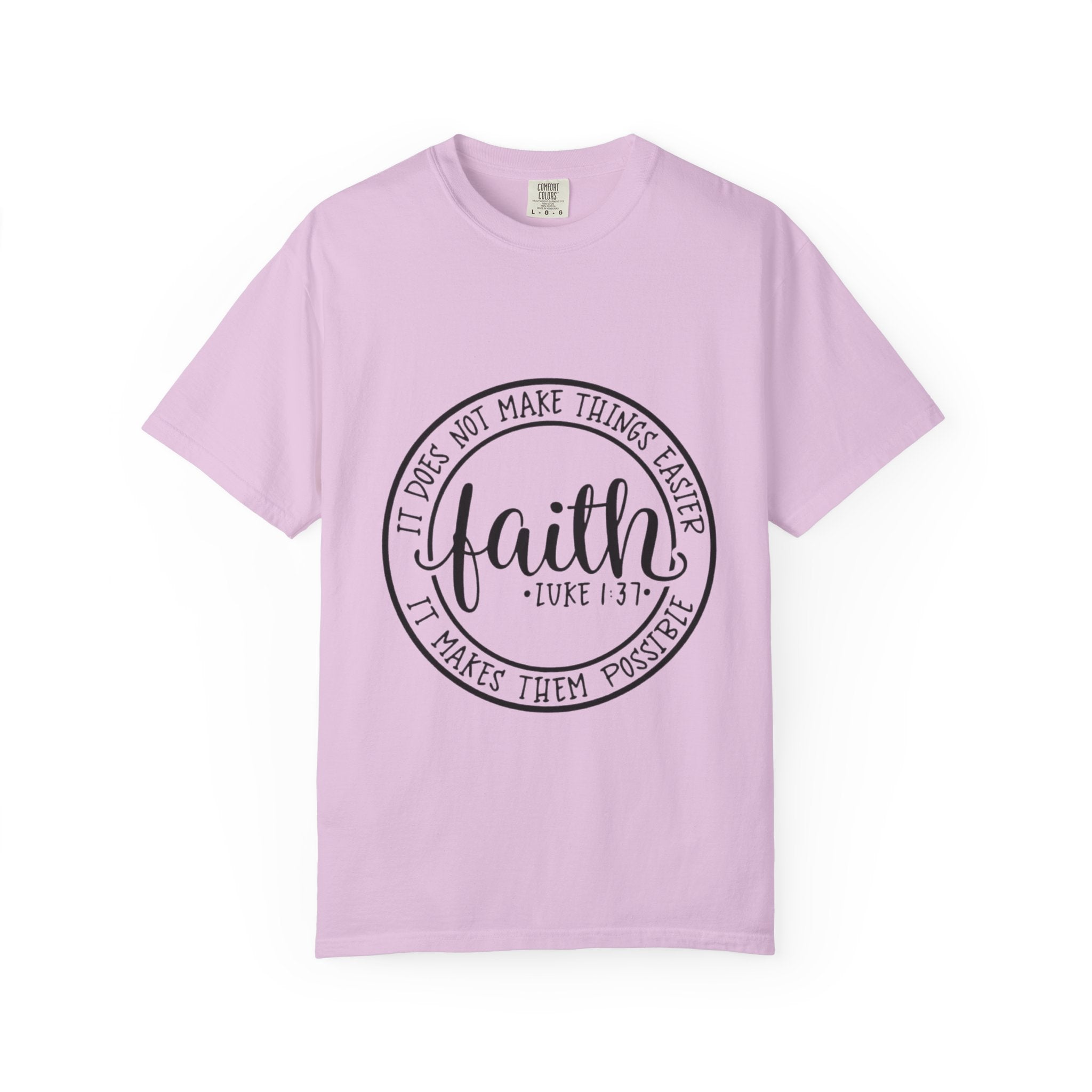 Faith Circle T-Shirt — "Faith (Luke 1:37)" Inspirational Christian Tee