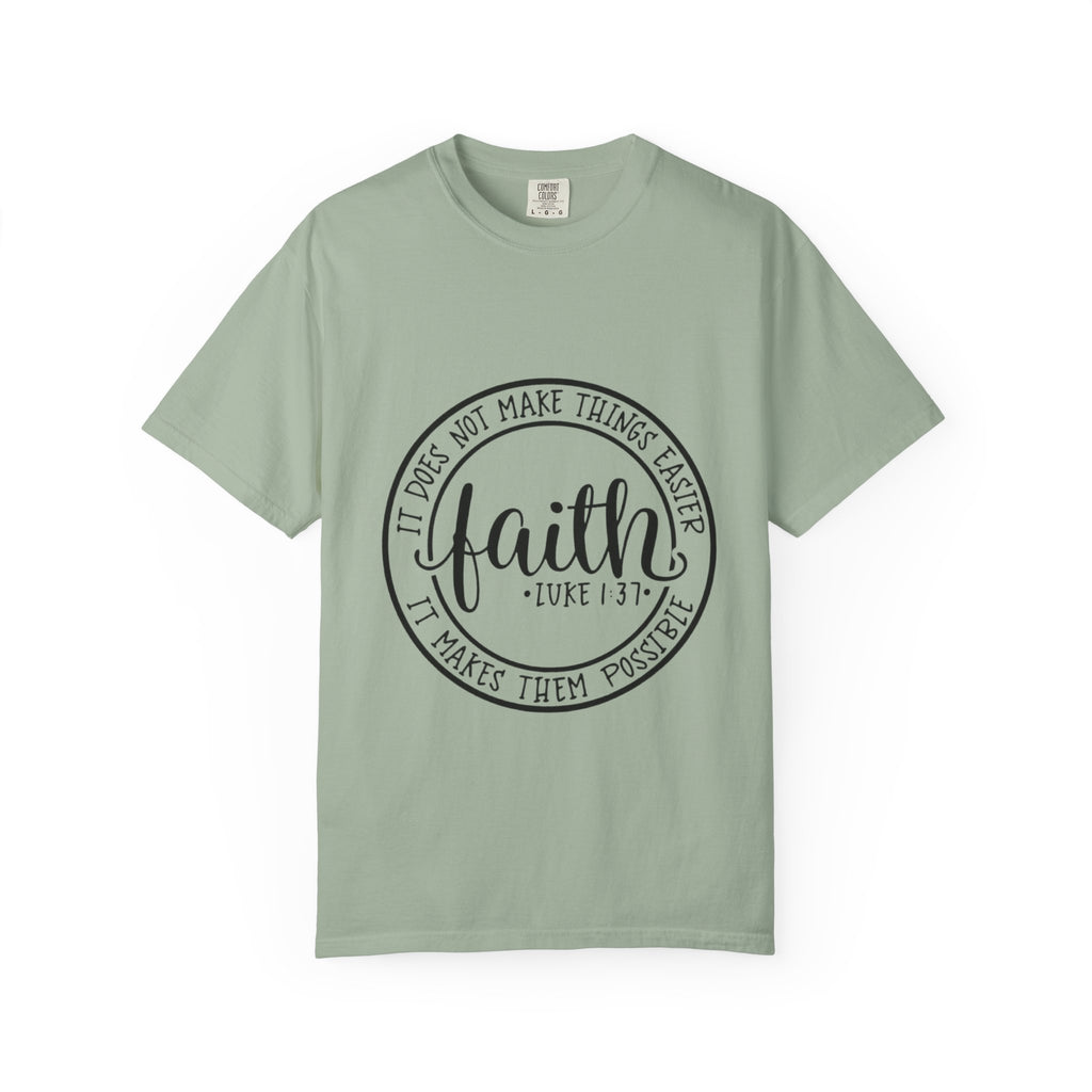 Faith Circle T-Shirt — "Faith (Luke 1:37)" Inspirational Christian Tee