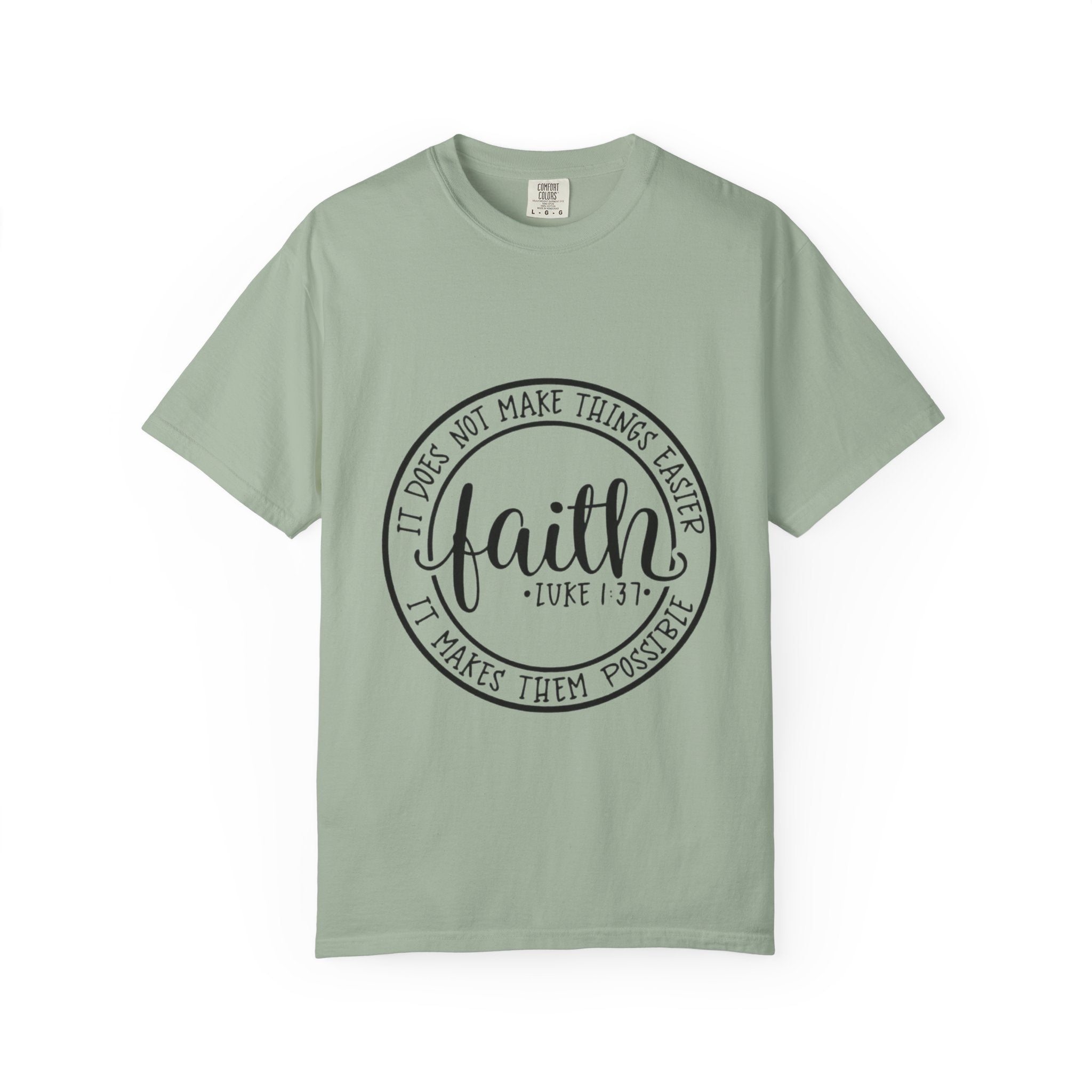 Faith Circle T-Shirt — "Faith (Luke 1:37)" Inspirational Christian Tee