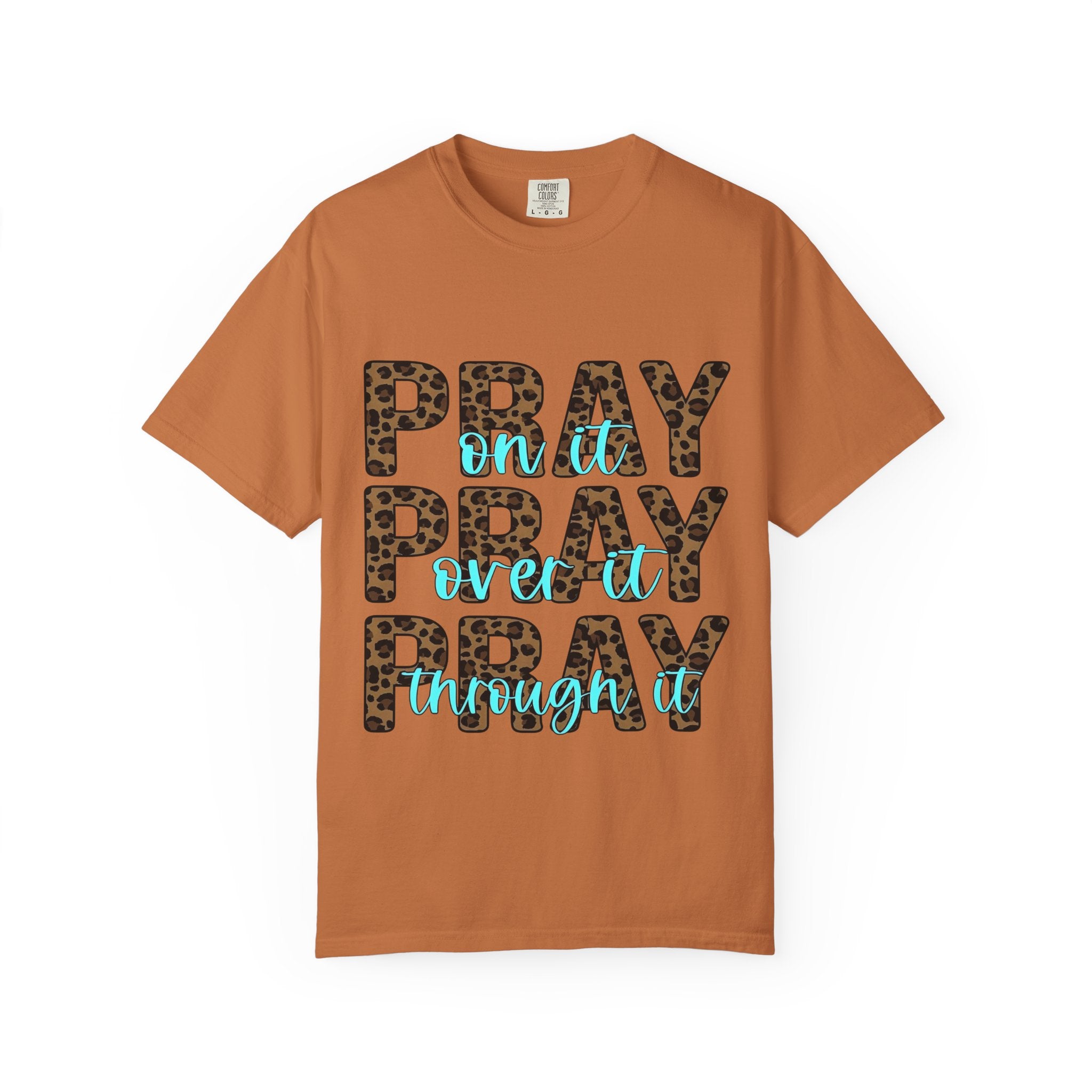 Prayer Leopard Print T‑Shirt — "Pray, Pray, Pray" Inspirational Graphic Tee