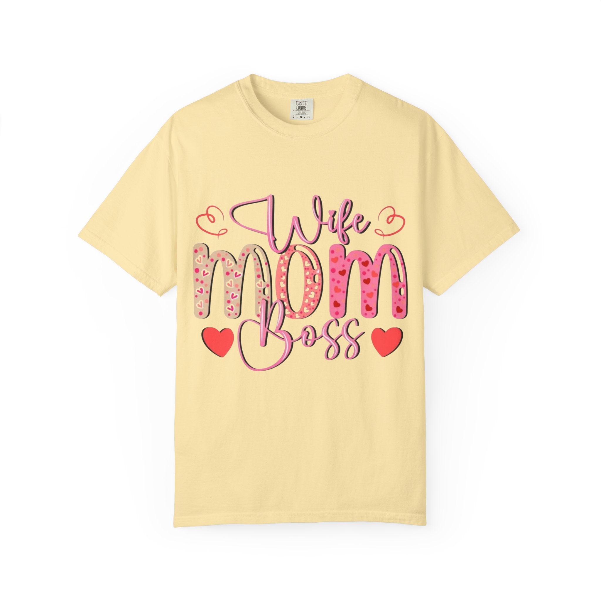 Wife Mom Boss T-Shirt — Cute Pink Heart Mother's Day Tee