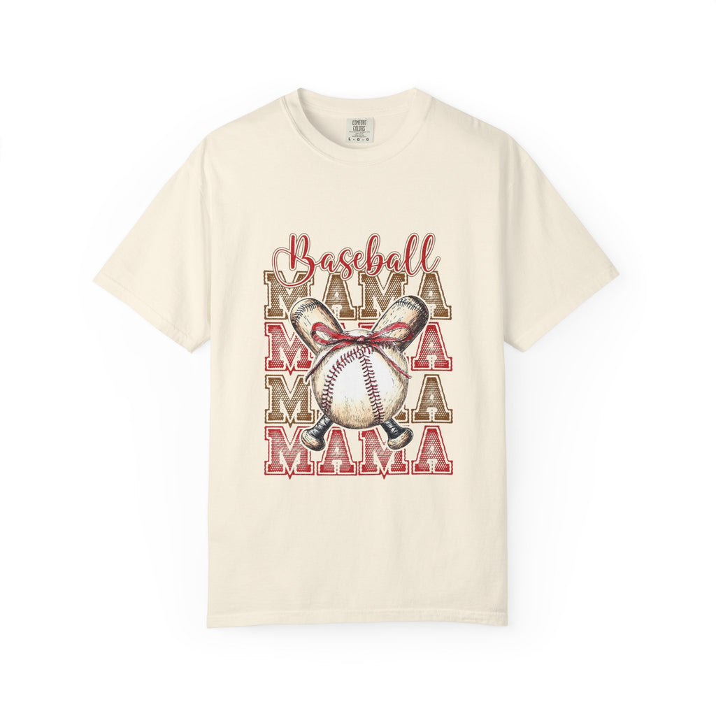 Baseball Mama T-Shirt — Cute Bow Baseball Mom Tee for Game Day
