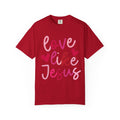 Love Like Jesus T‑Shirt — Christian Faith Tee with Pink Hearts