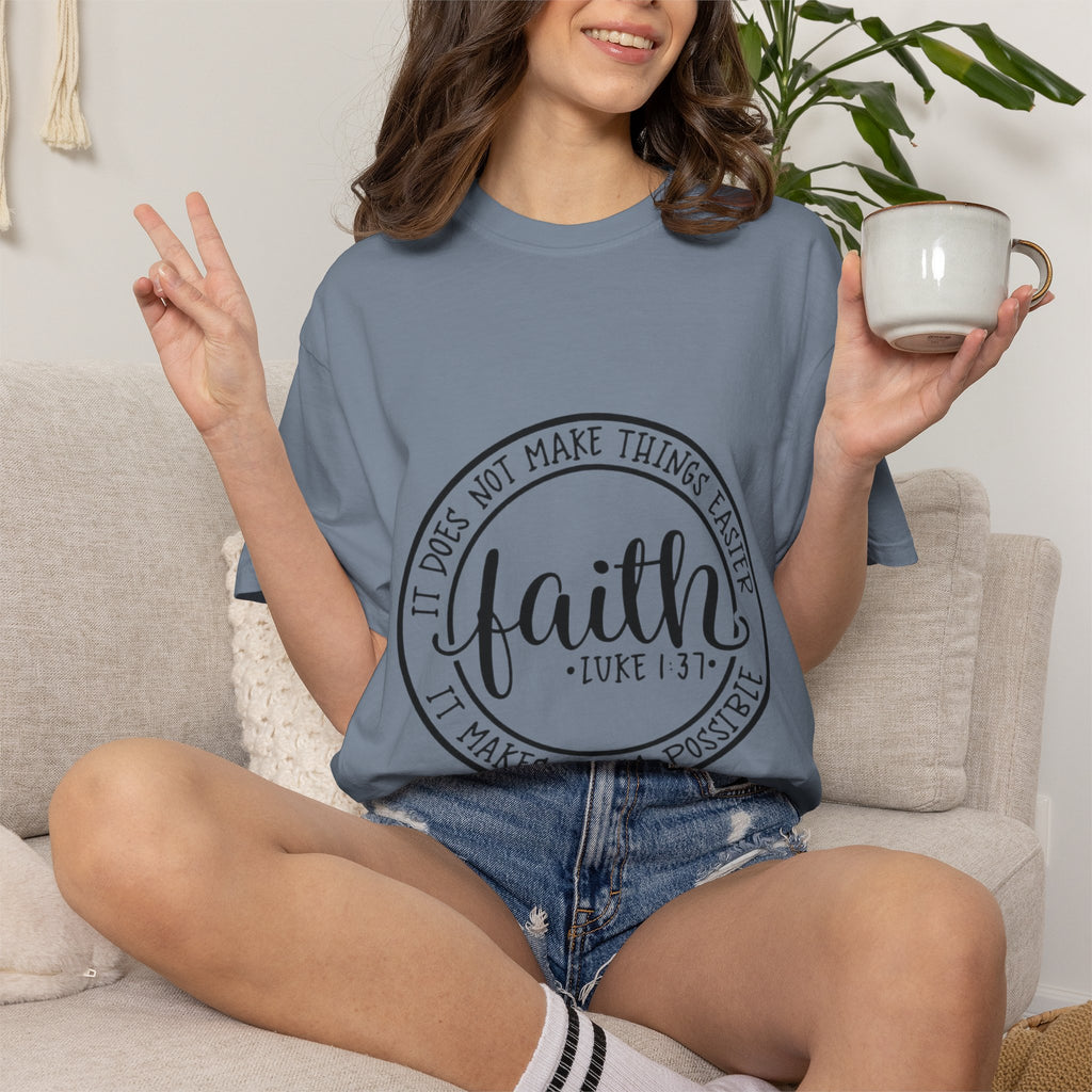 Faith Circle T-Shirt — "Faith (Luke 1:37)" Inspirational Christian Tee