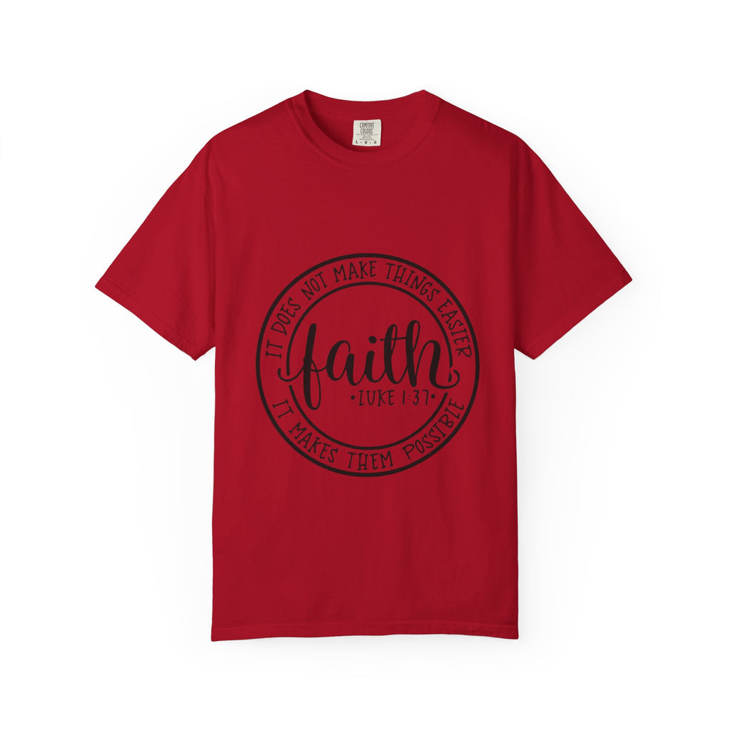 Faith Circle T-Shirt — "Faith (Luke 1:37)" Inspirational Christian Tee