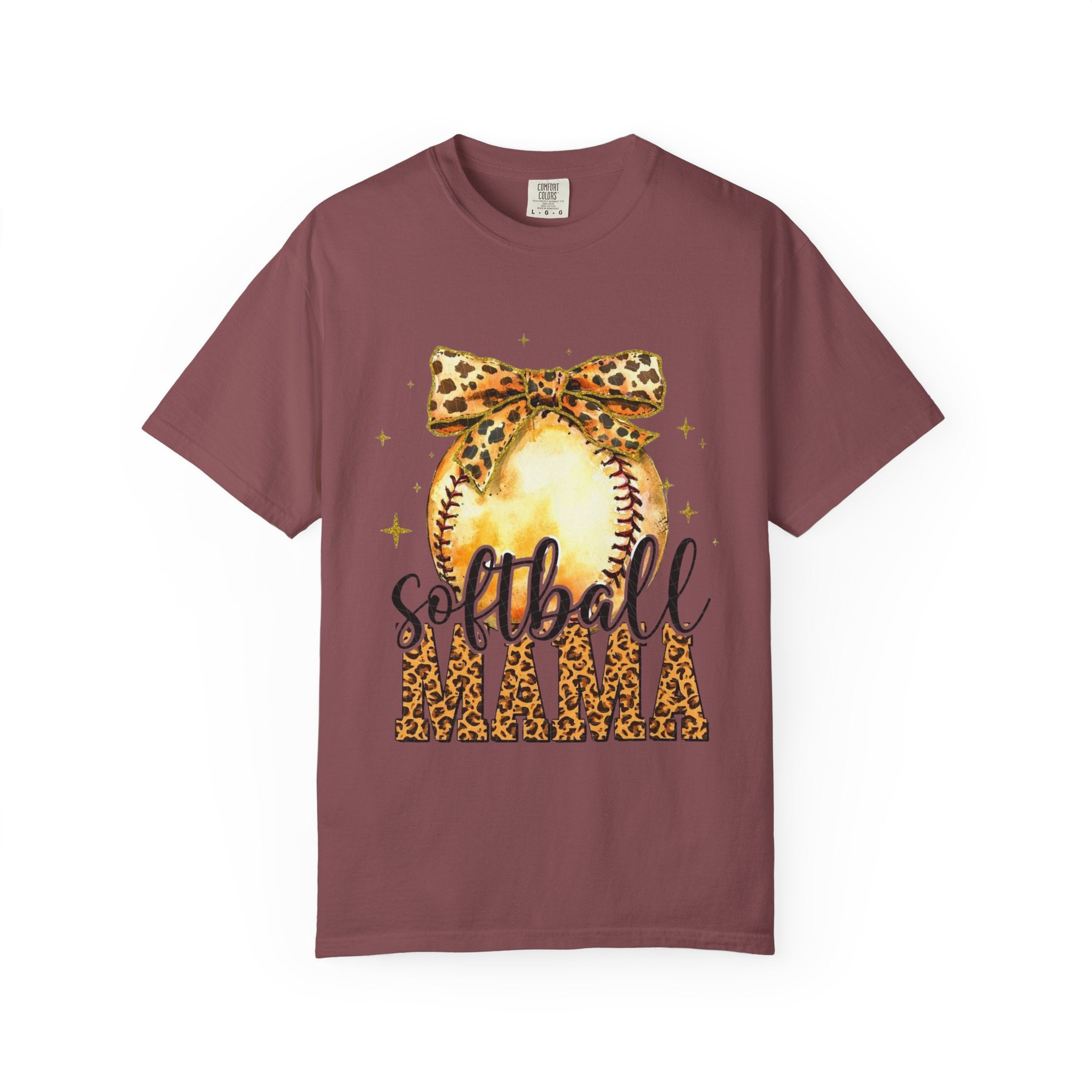 Softball Mama T‑Shirt — Leopard Print Softball Mom Tee
