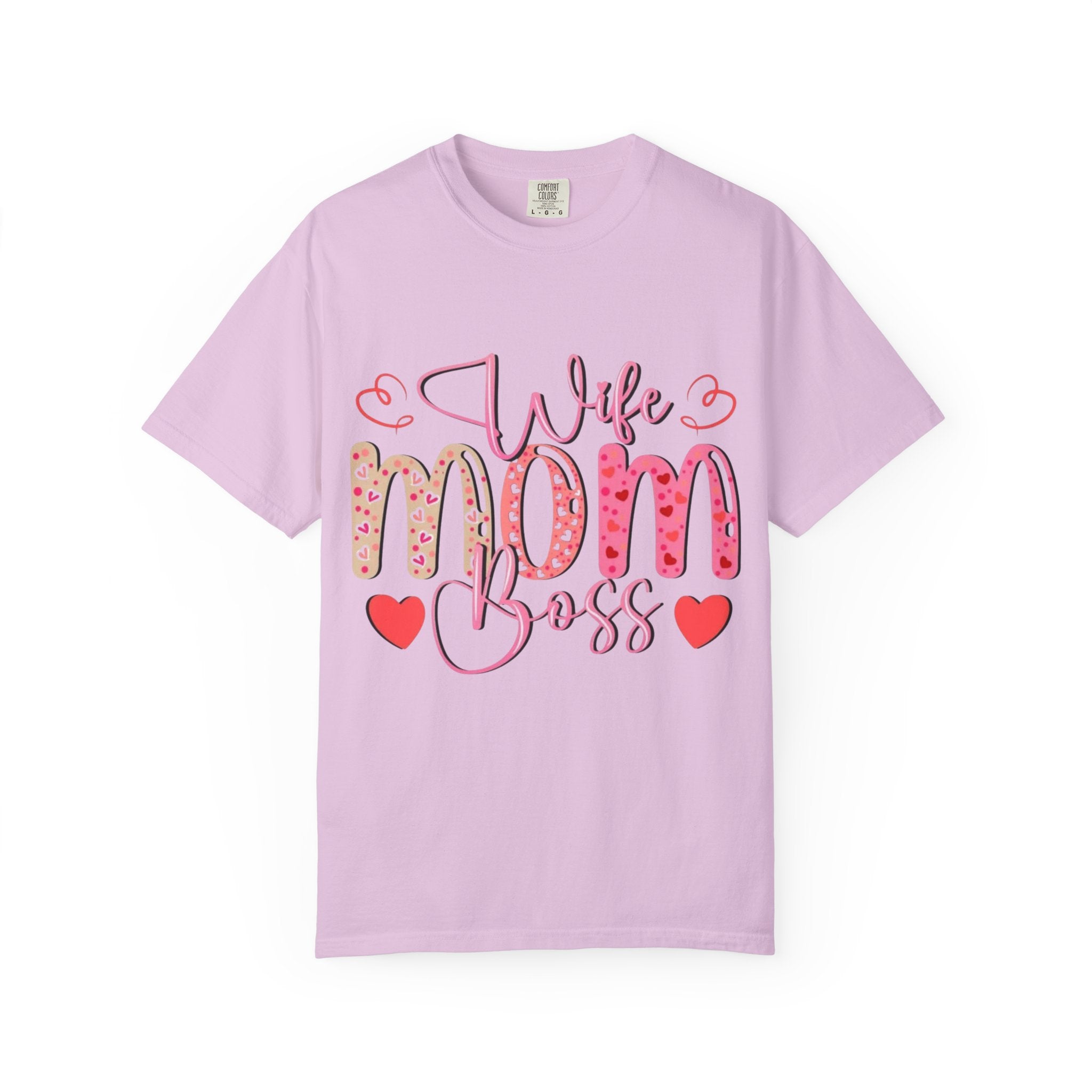 Wife Mom Boss T-Shirt — Cute Pink Heart Mother's Day Tee