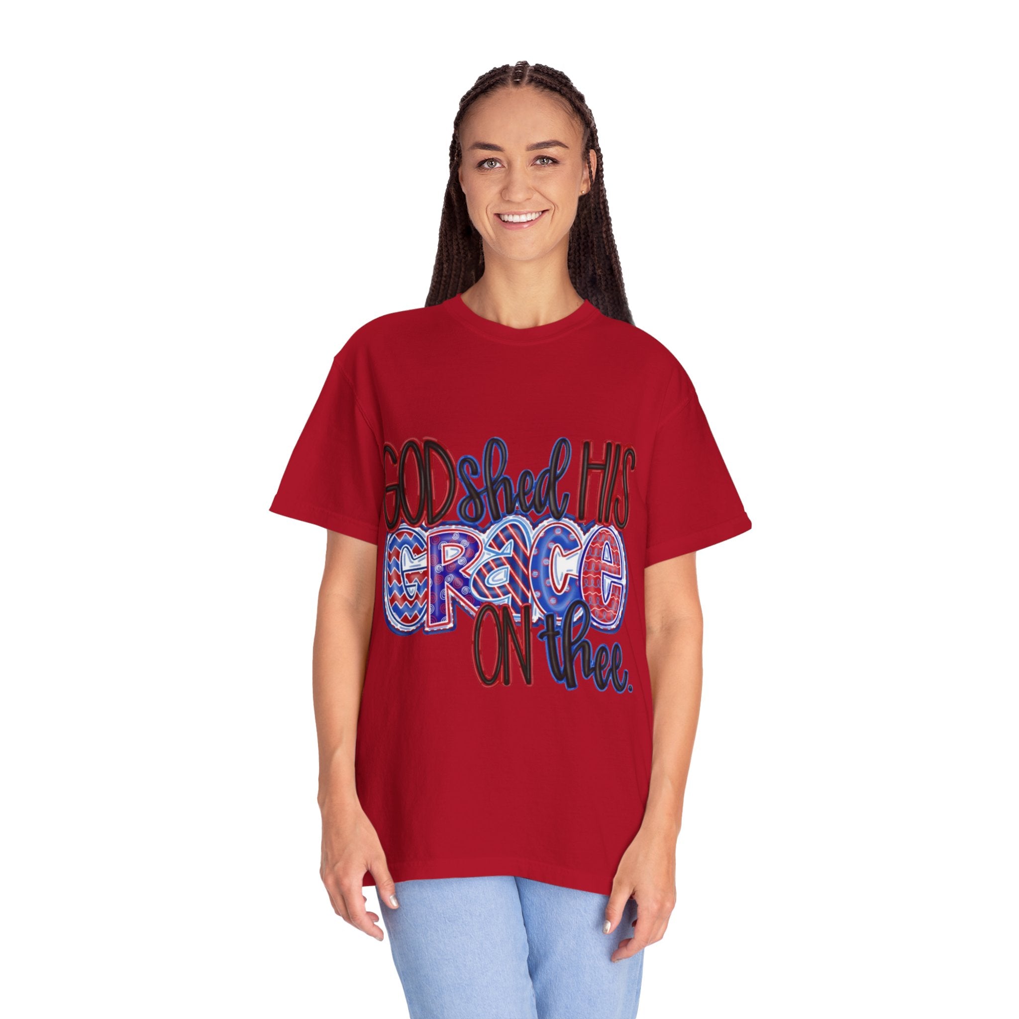 God Shed His Grace On Thee T-Shirt — Patriotic Christian Tee
