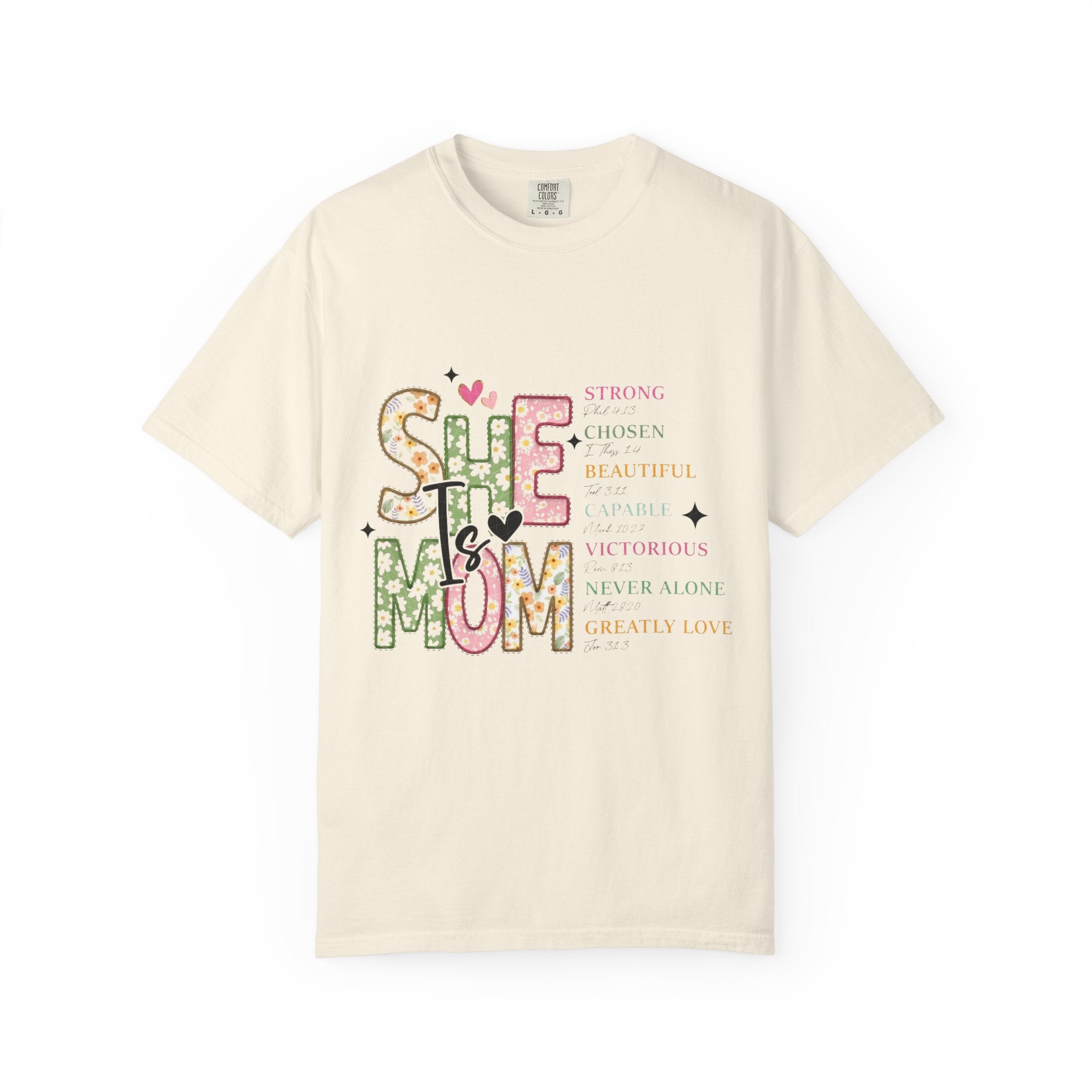 She Is Mom Floral Graphic T-Shirt — Inspirational Mother’s Day Tee