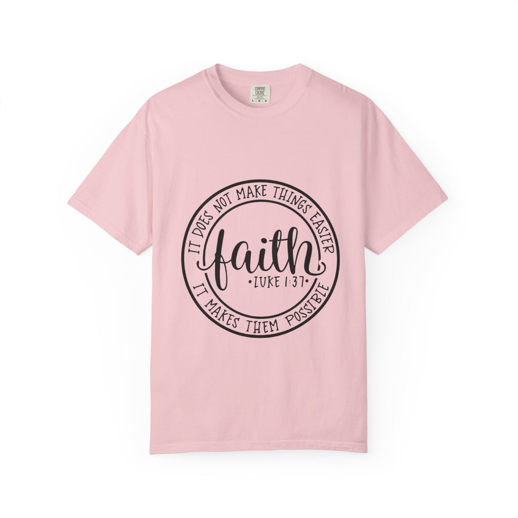 Faith Circle T-Shirt — "Faith (Luke 1:37)" Inspirational Christian Tee