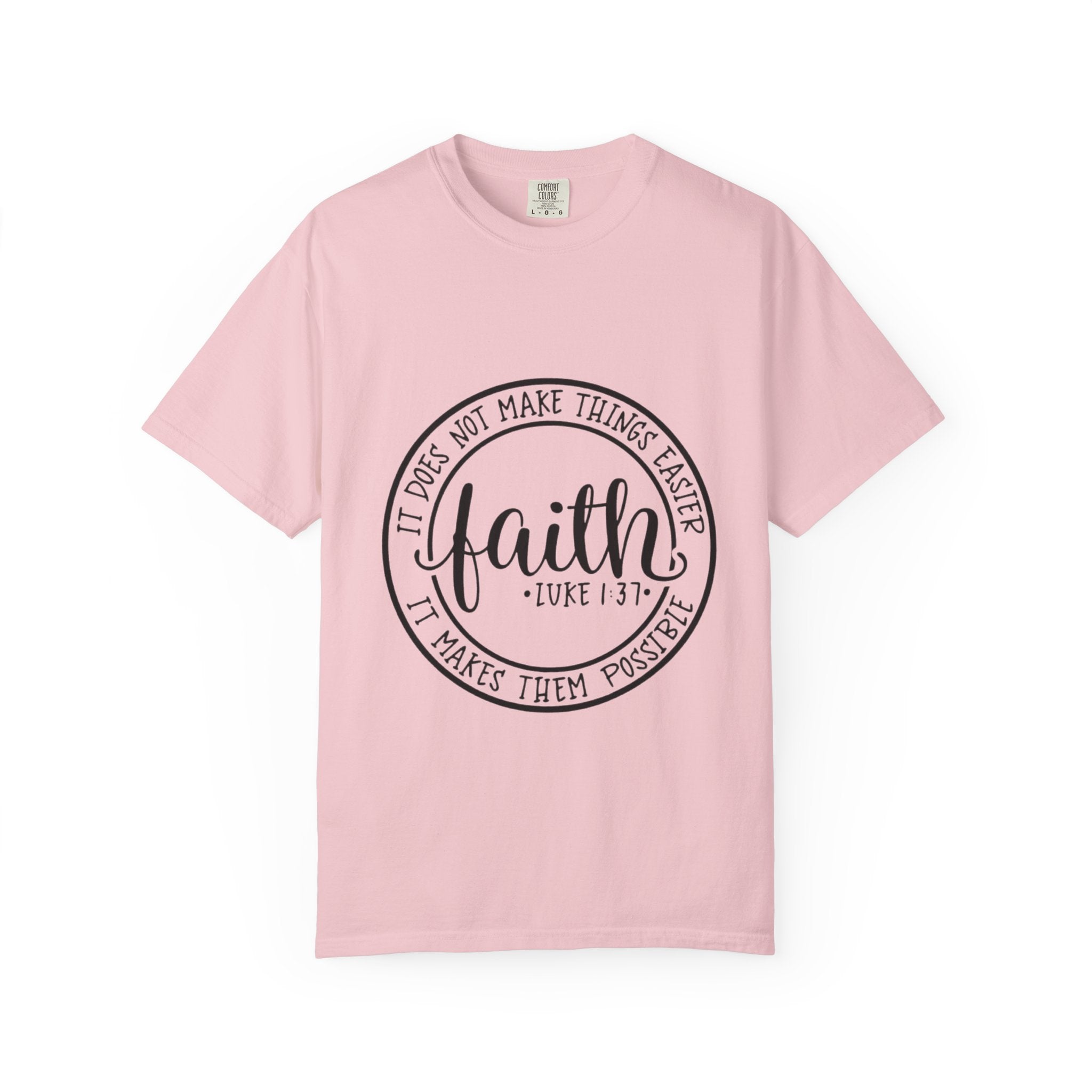 Faith Circle T-Shirt — "Faith (Luke 1:37)" Inspirational Christian Tee