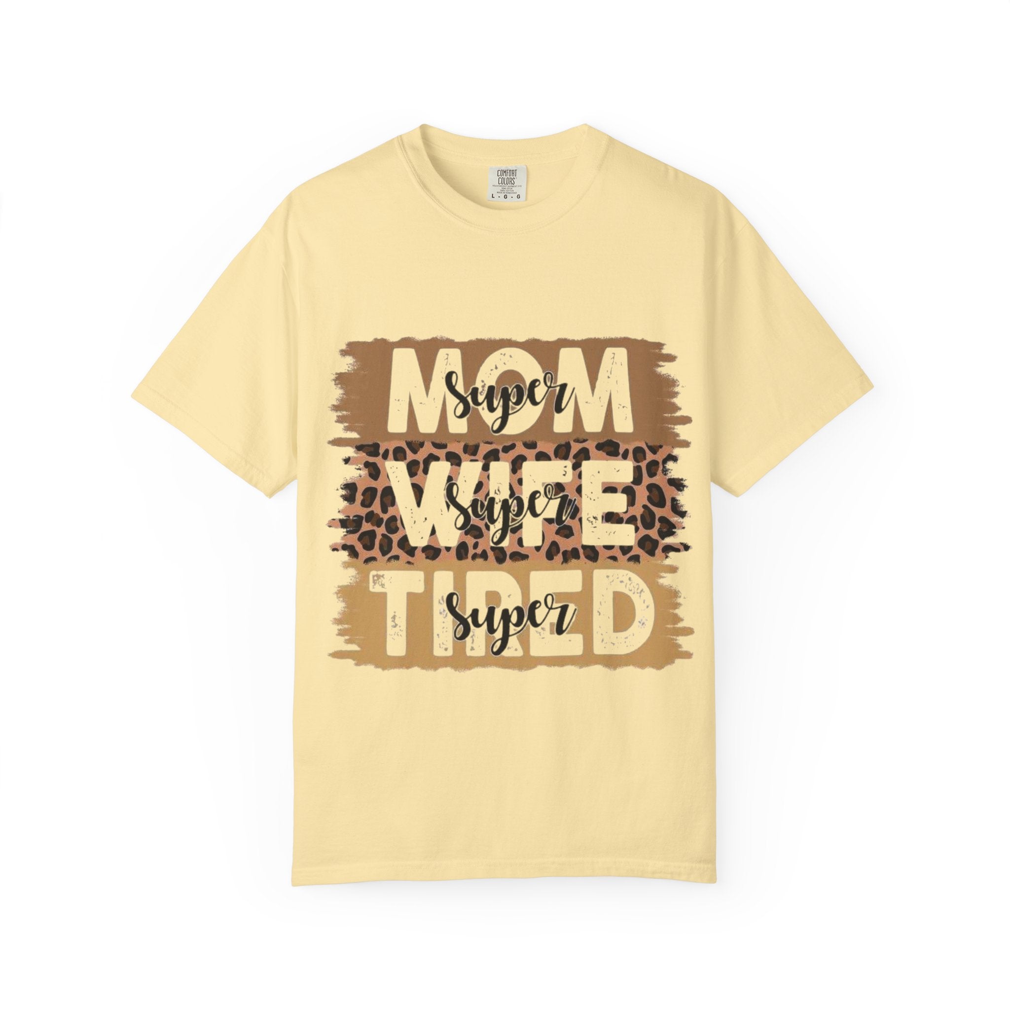 Mom Vibes T-Shirt — Super Tired Leopard Graphic Tee