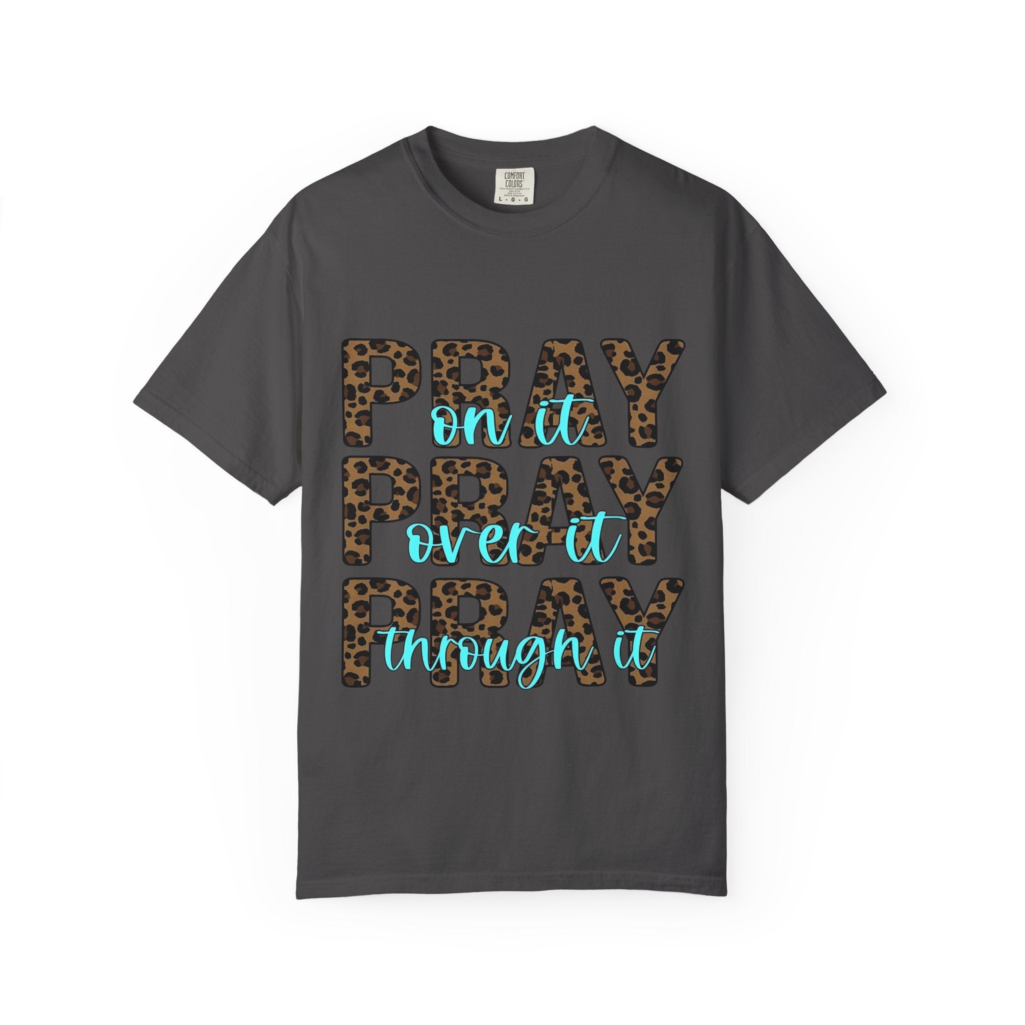 Prayer Leopard Print T‑Shirt — "Pray, Pray, Pray" Inspirational Graphic Tee