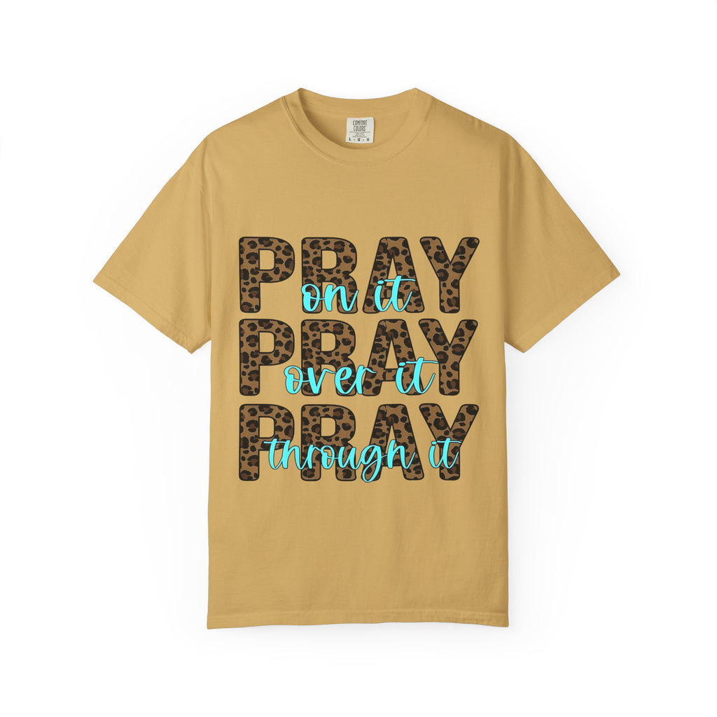 Prayer Leopard Print T‑Shirt — "Pray, Pray, Pray" Inspirational Graphic Tee