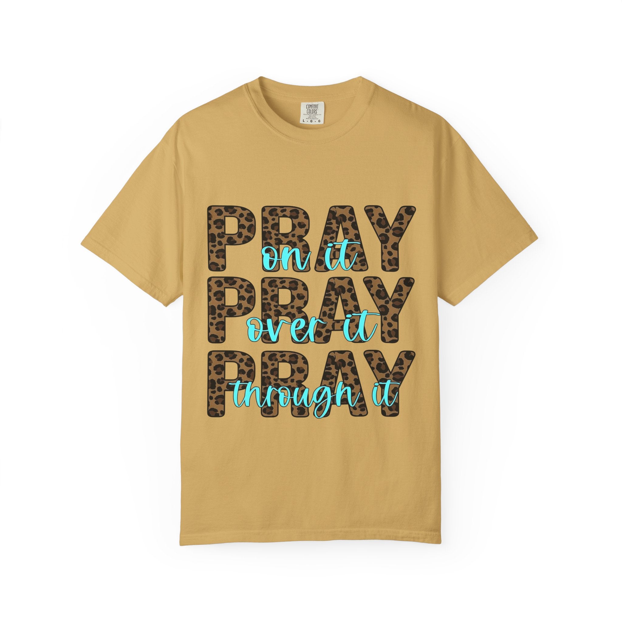 Prayer Leopard Print T‑Shirt — "Pray, Pray, Pray" Inspirational Graphic Tee
