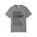Mama Mommy Mom Bruh T-Shirt — Funny Mama Graphic Tee with Animal Print Accents