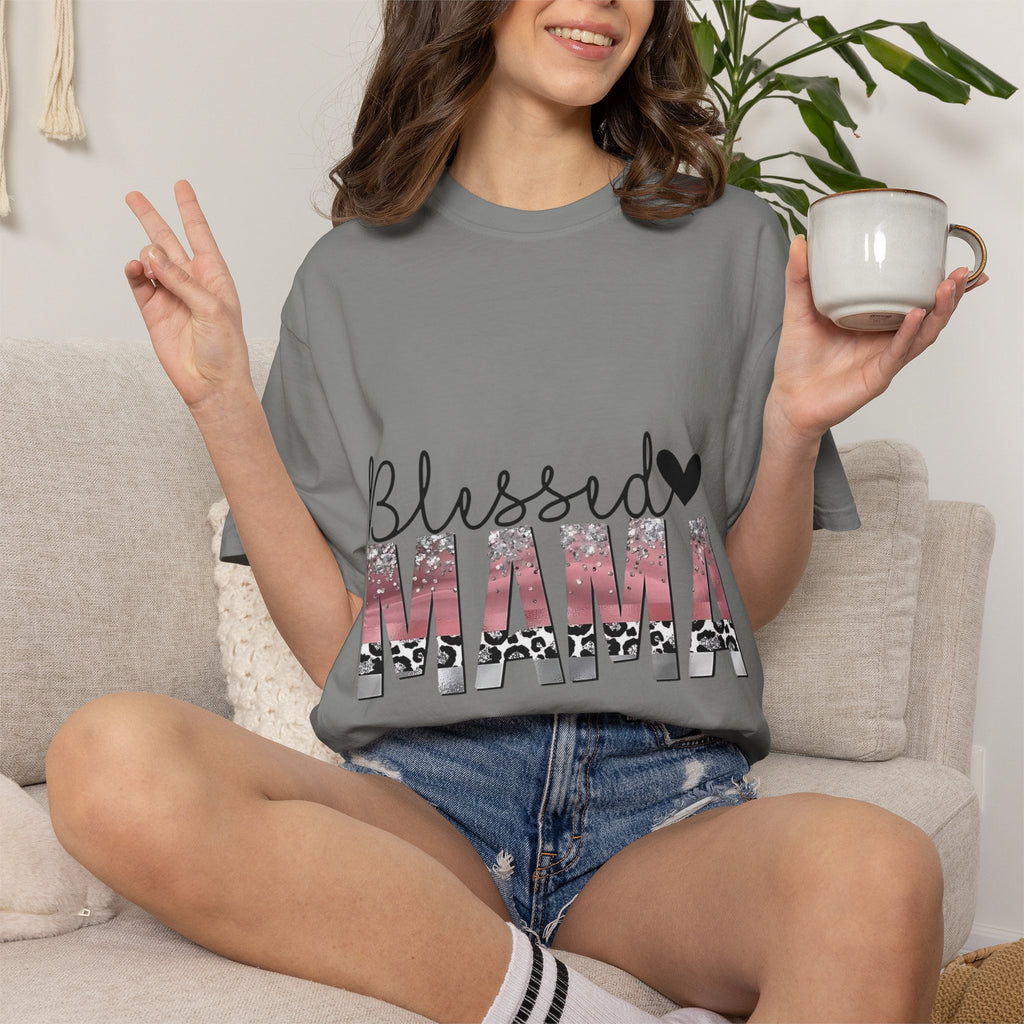 Blessed Mama T-Shirt — Floral Mama Graphic Tee for Moms
