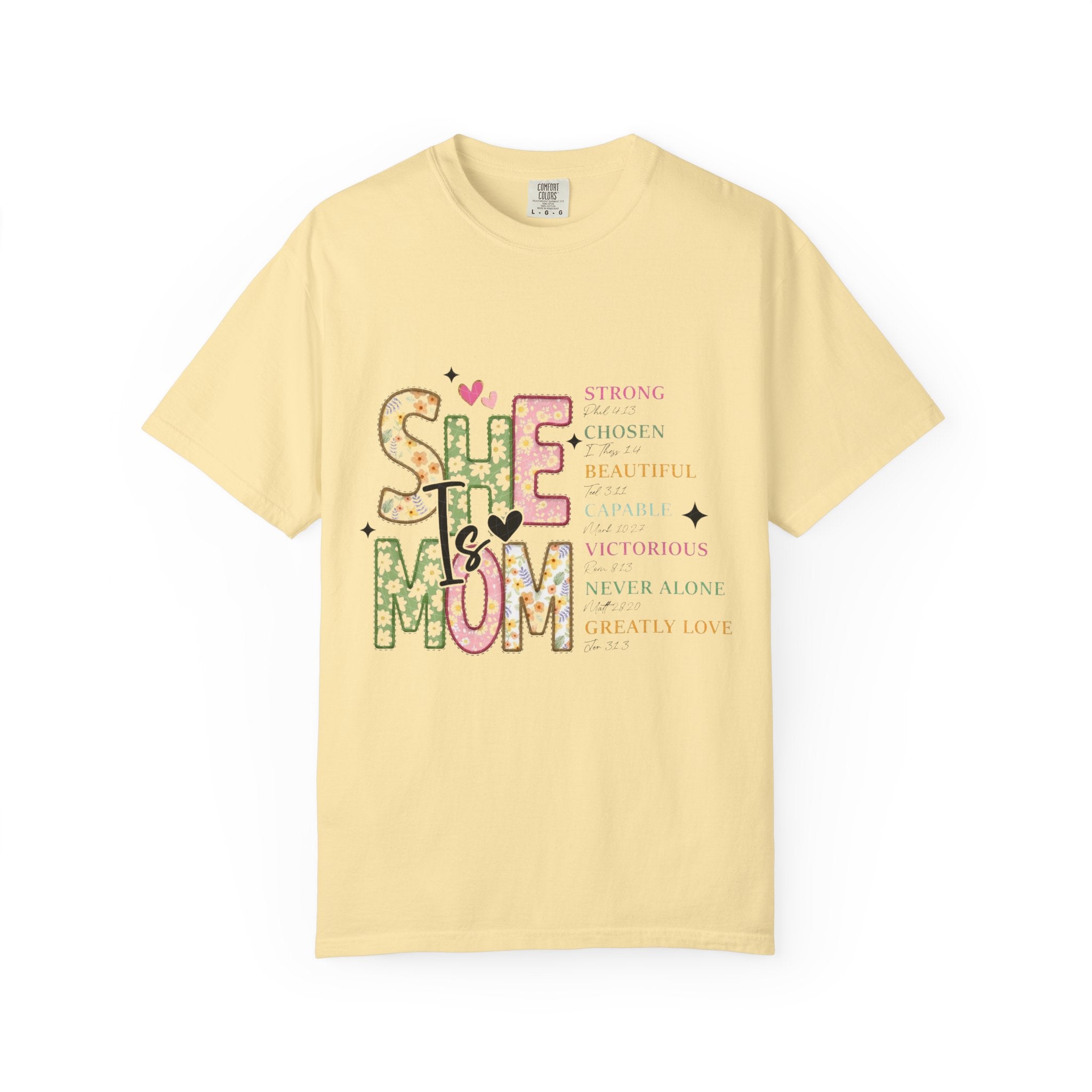 She Is Mom Floral Graphic T-Shirt — Inspirational Mother’s Day Tee