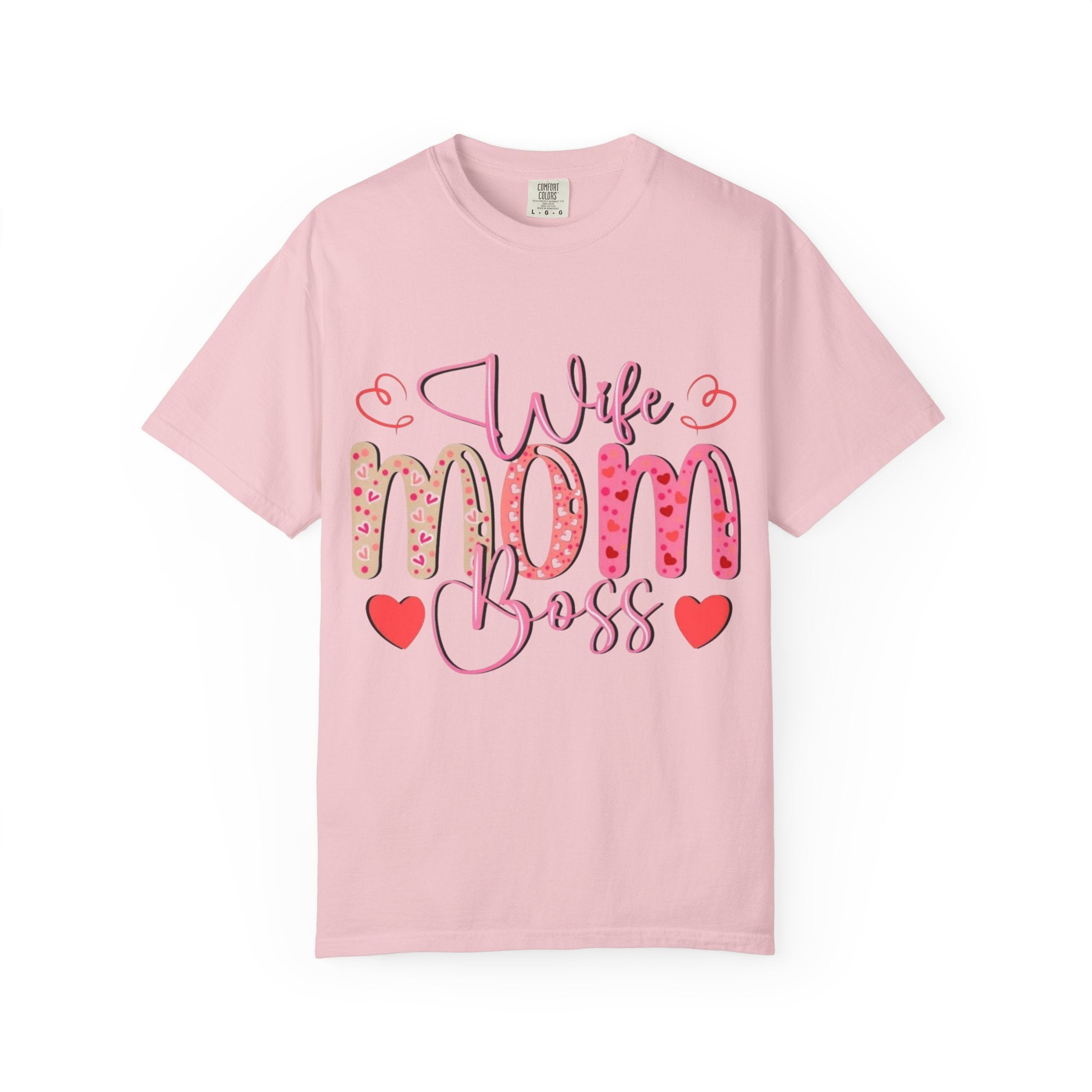 Wife Mom Boss T-Shirt — Cute Pink Heart Mother's Day Tee