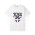 America Needs Jesus Patriotic T-Shirt — Stars & Stripes Bow Christian Tee