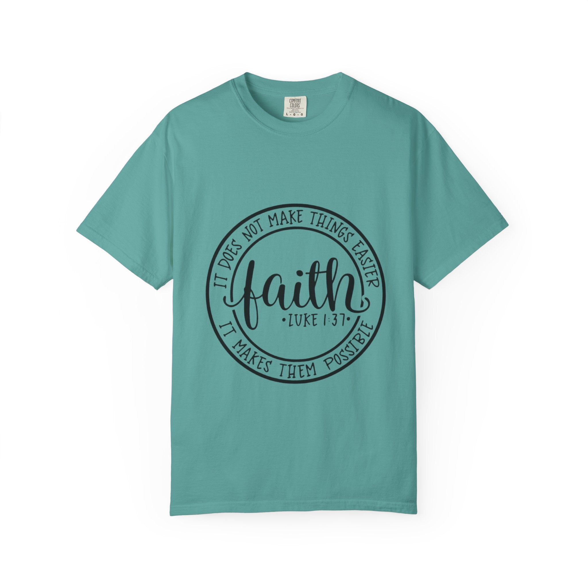 Faith Circle T-Shirt — "Faith (Luke 1:37)" Inspirational Christian Tee