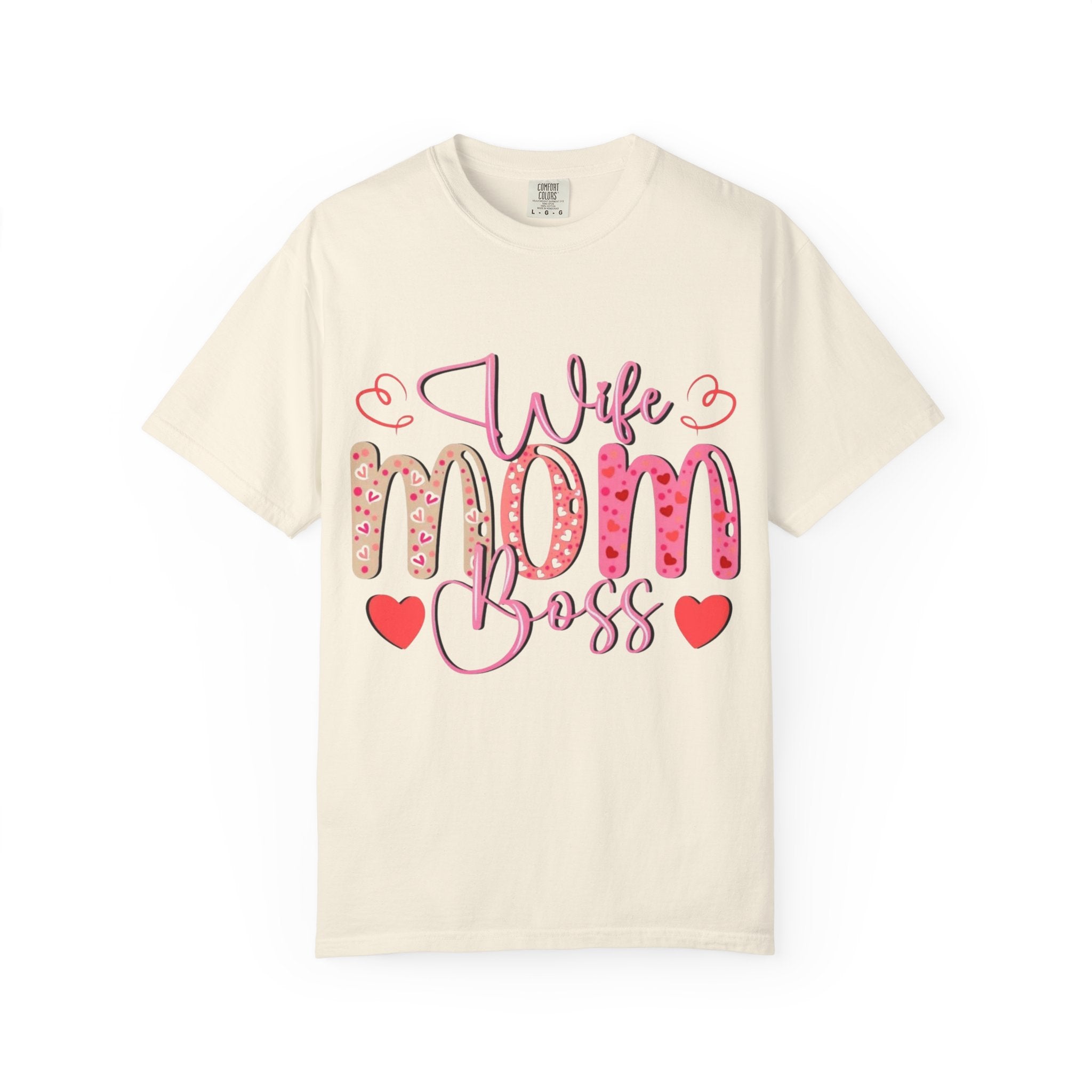 Wife Mom Boss T-Shirt — Cute Pink Heart Mother's Day Tee