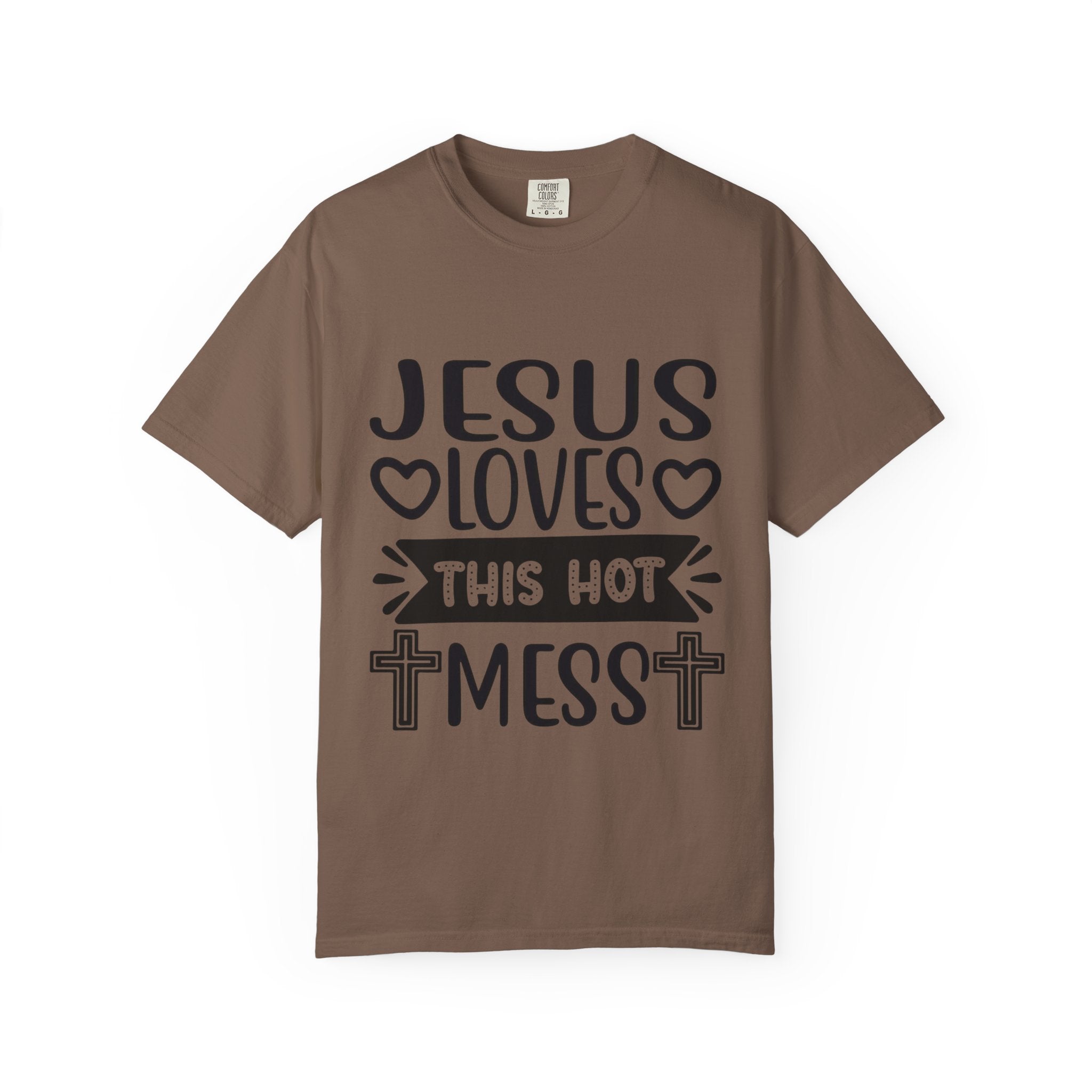 Jesus Loves This Hot Mess T-Shirt - Christian Faith Graphic Tee
