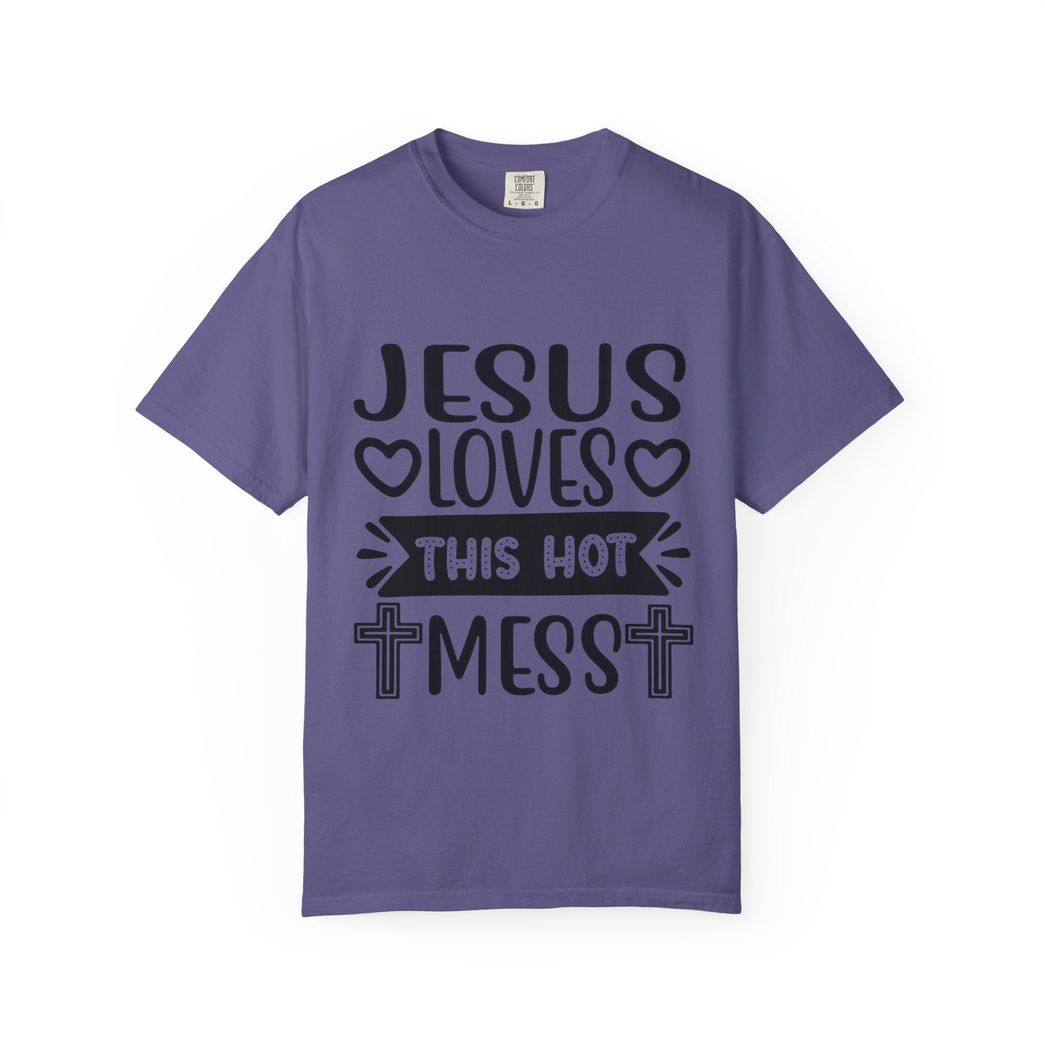 Jesus Loves This Hot Mess T-Shirt - Christian Faith Graphic Tee