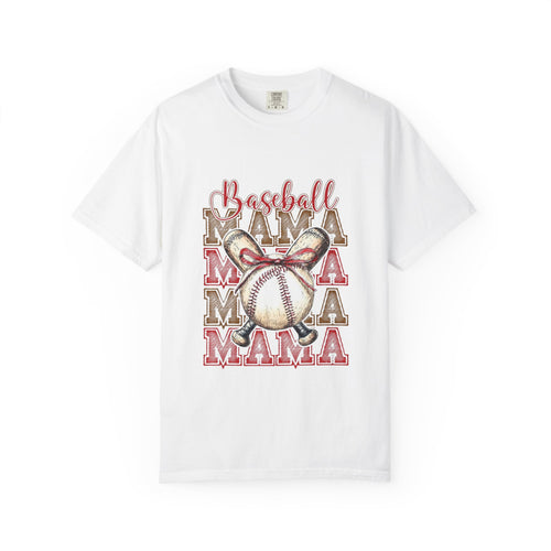 Baseball Mama T-Shirt — Cute Bow Baseball Mom Tee for Game Day