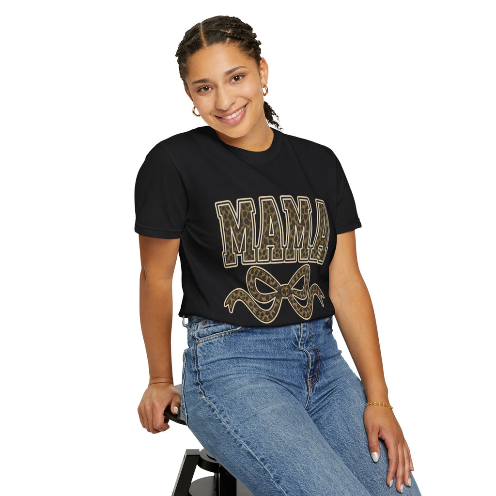 Mama Leopard Print T-Shirt with Bow — Cute Mother's Day Casual Tee