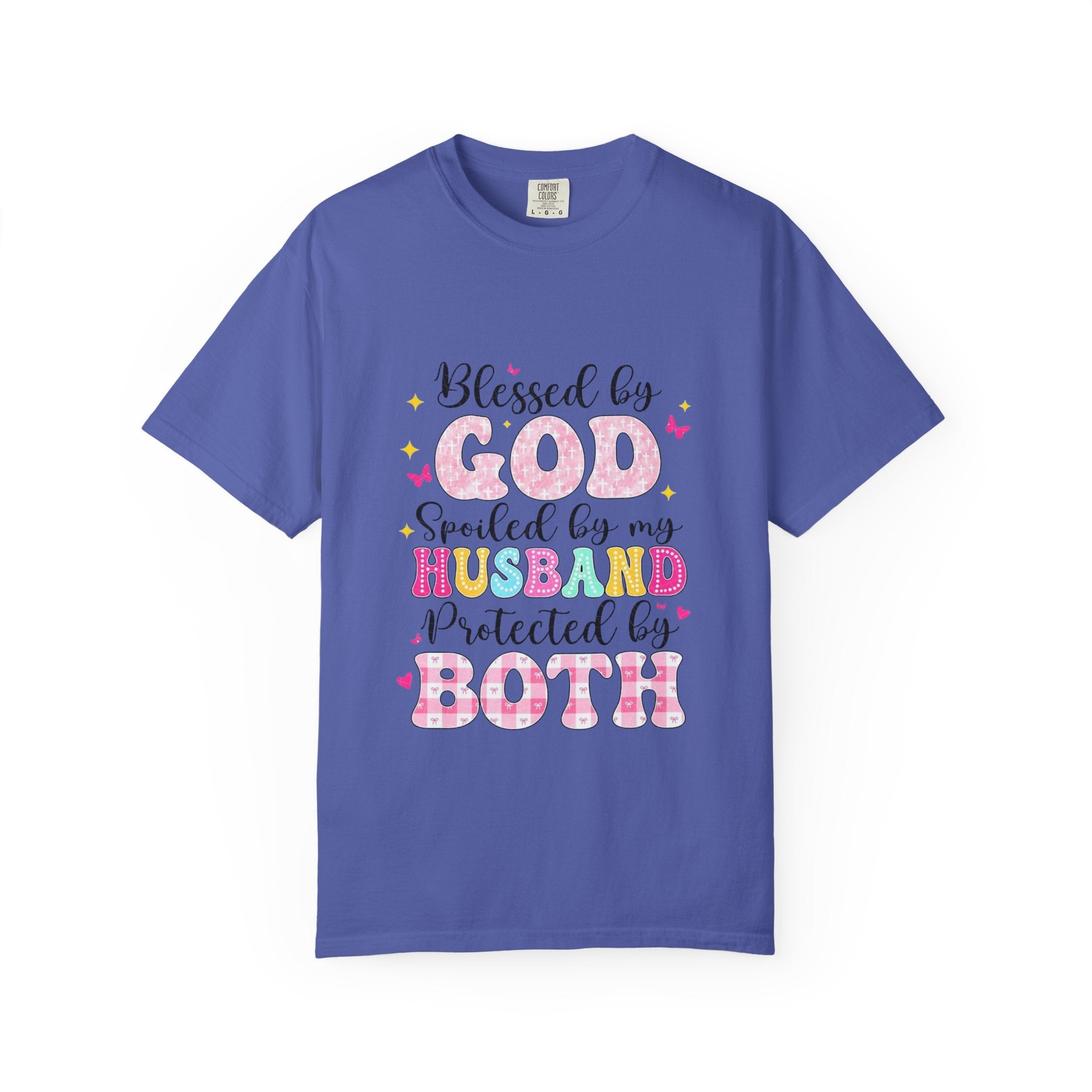 Blessed by God, Spoiled & Protected by Husband — Christian Couple T-Shirt