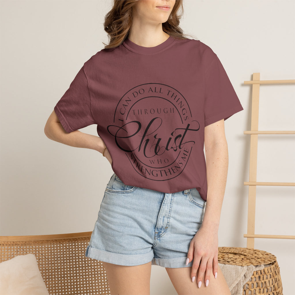 Christian Faith T-Shirt — "I Can Do All Things Through Christ" Inspirational Tee