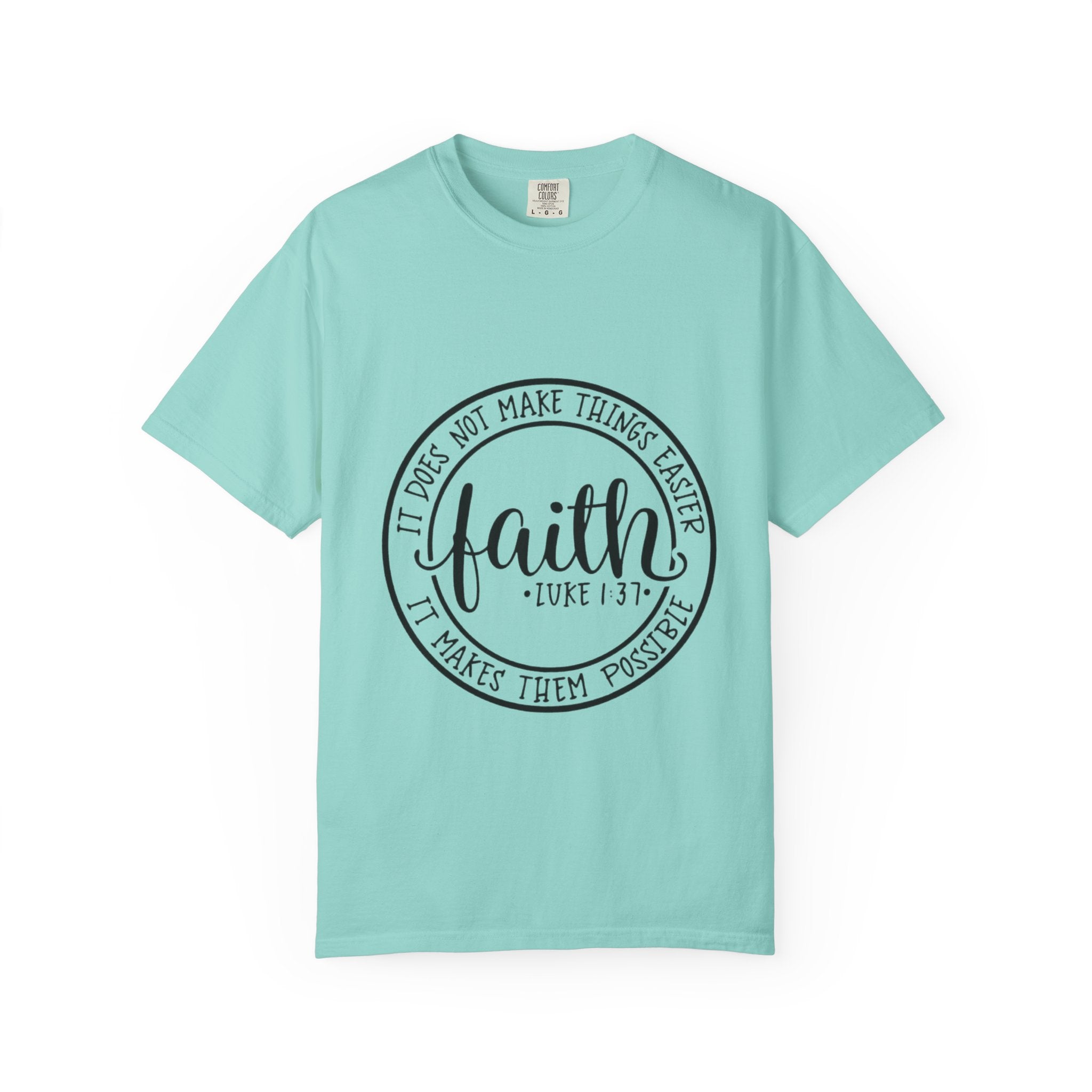 Faith Circle T-Shirt — "Faith (Luke 1:37)" Inspirational Christian Tee