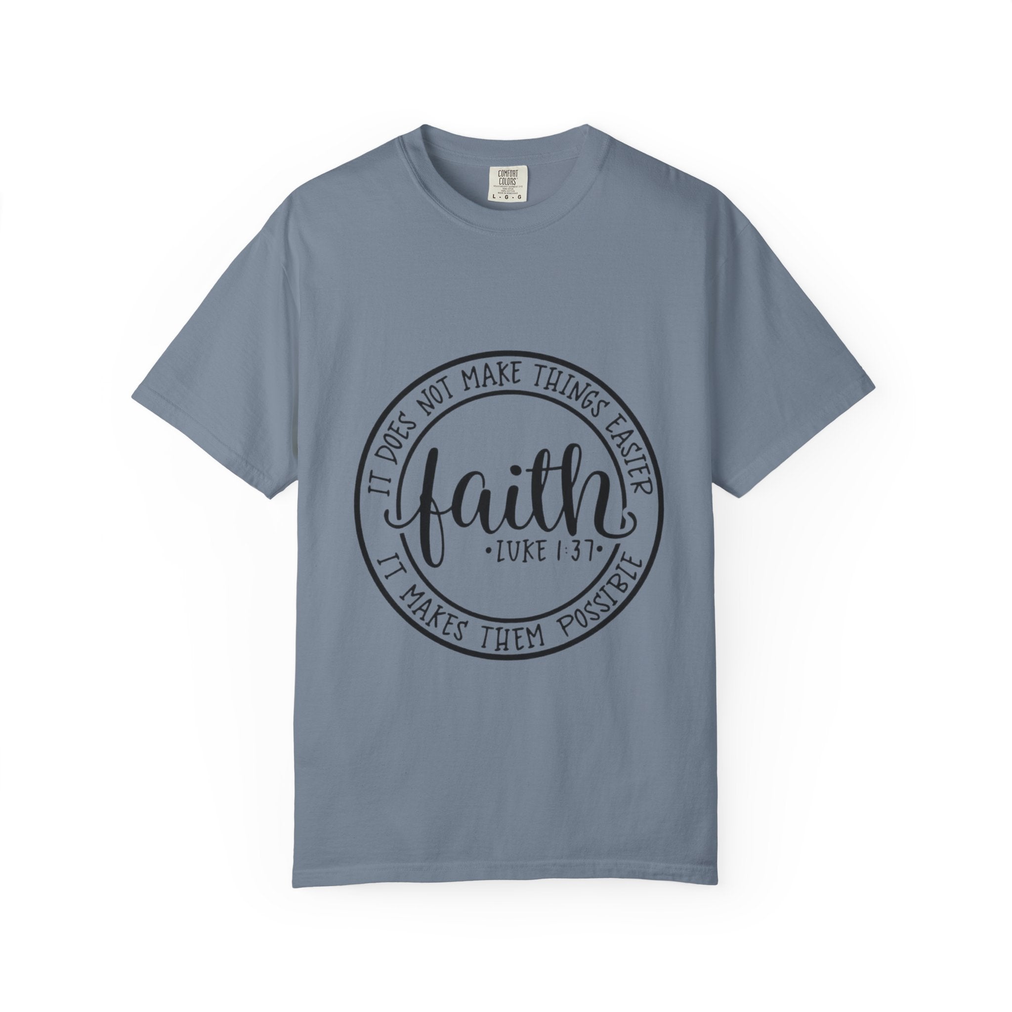 Faith Circle T-Shirt — "Faith (Luke 1:37)" Inspirational Christian Tee