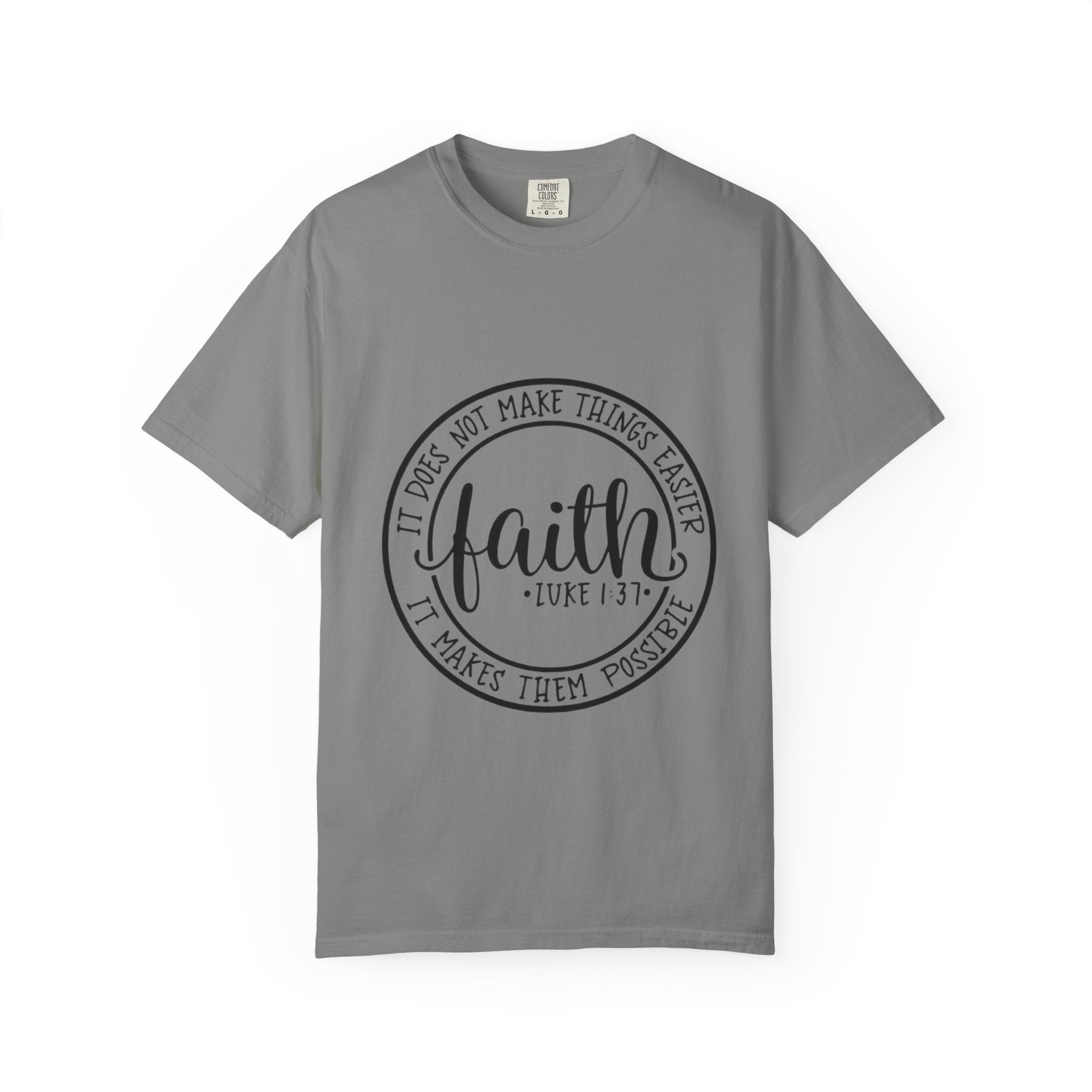 Faith Circle T-Shirt — "Faith (Luke 1:37)" Inspirational Christian Tee