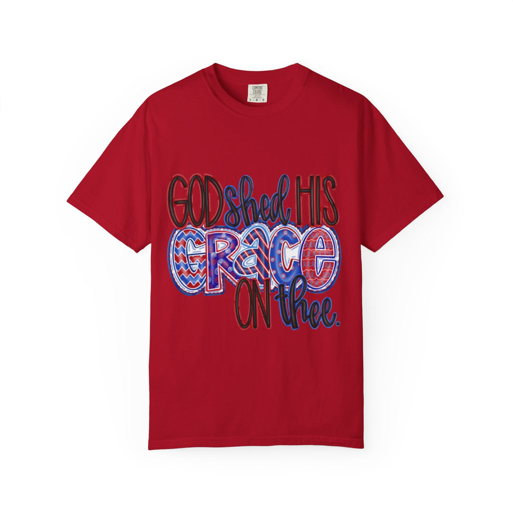 God Shed His Grace On Thee T-Shirt — Patriotic Christian Tee
