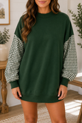 Plaid Sleeve Sweatshirt RTS