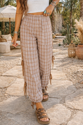 Chestnut Plaid Bow Detail Pants RTS