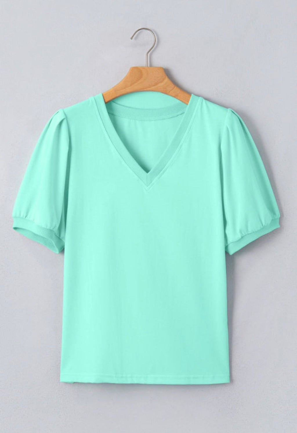 V Neck Puff Blouse *multiple colors* RTS
