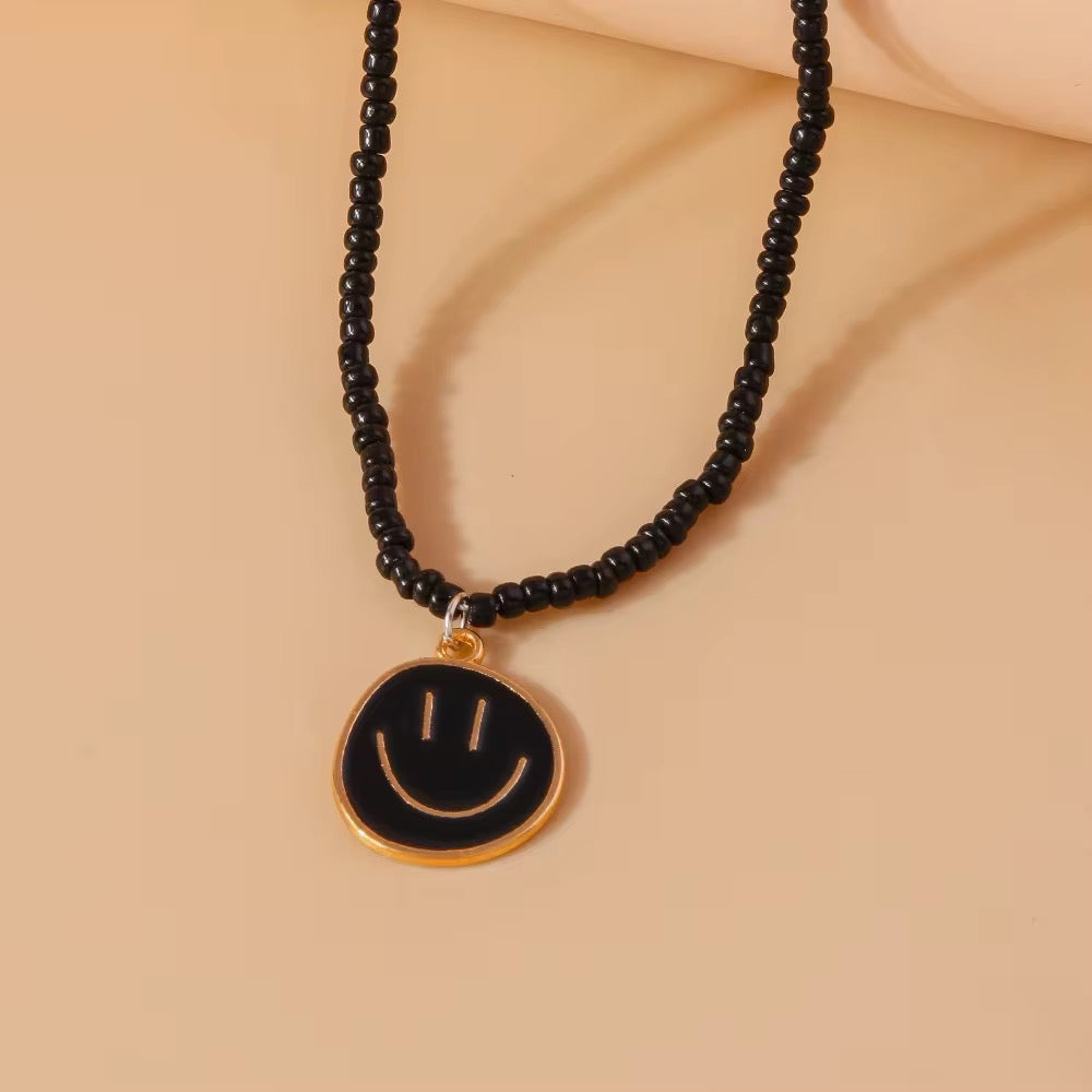 Smiley Beaded Necklace RTS