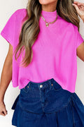 Pink Ribbed Mock Neck Sweater RTS