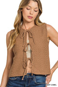 Tie Front Sweater Vest Zenana New RTS