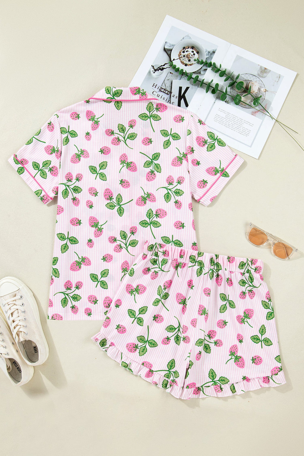 Pink Stripe Strawberry Pajama